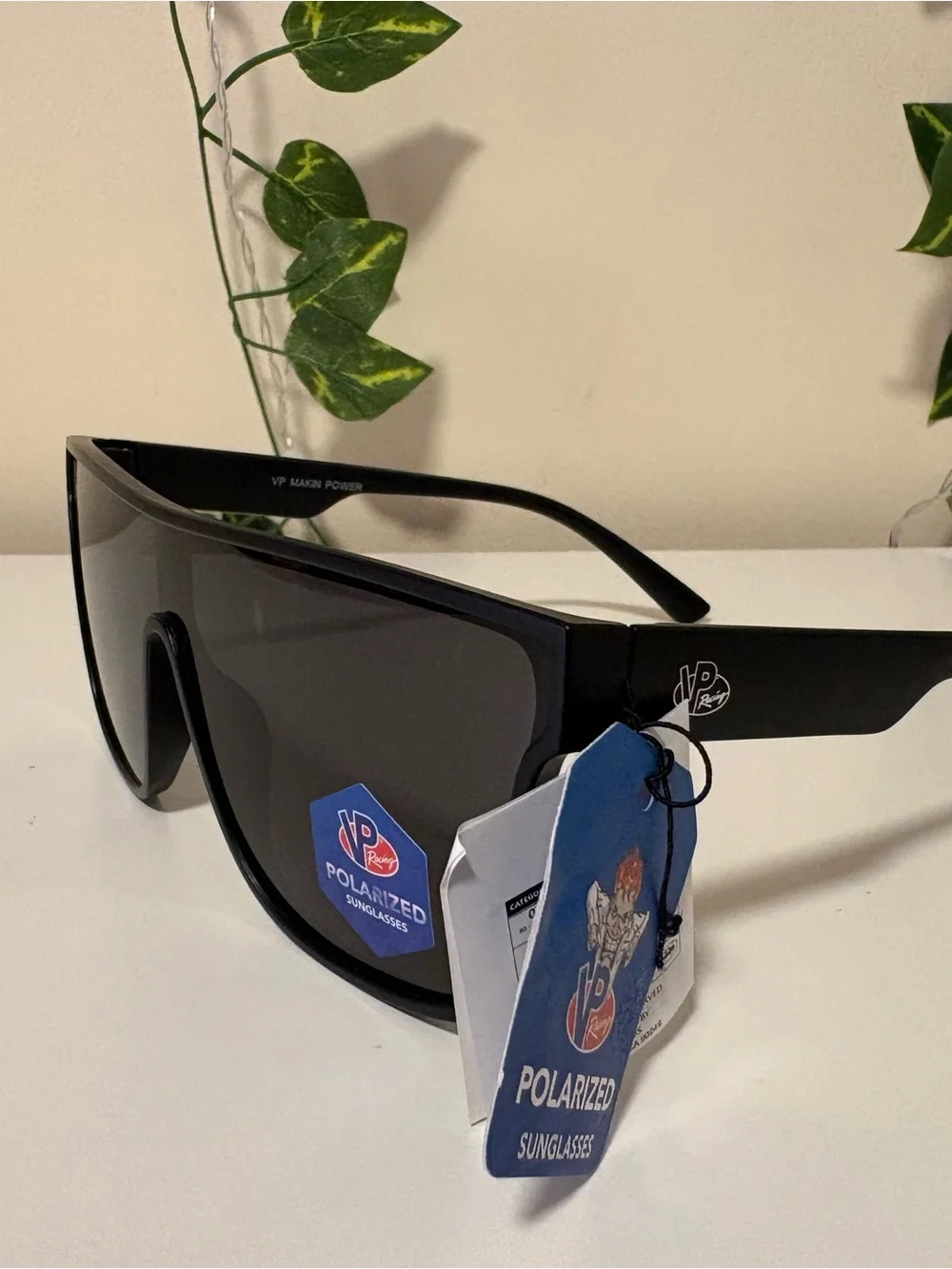 Men's Polarized Shield Sunglasses - Black